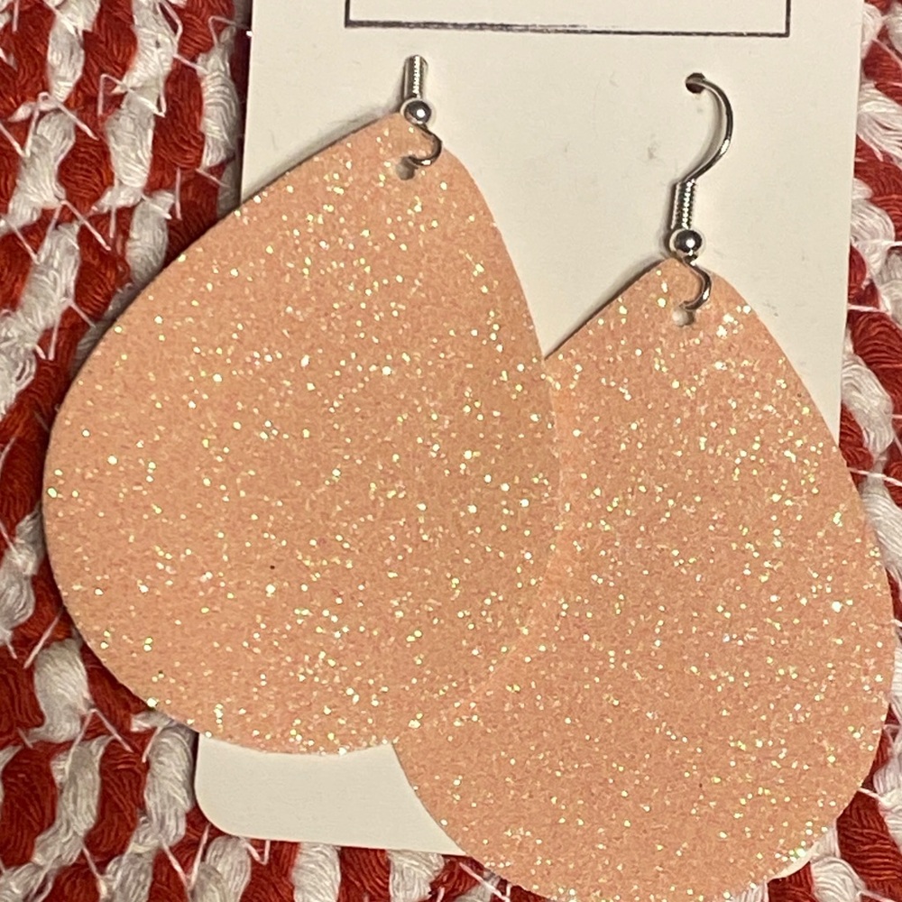 NWT Pink Glitter Fashion Earrings